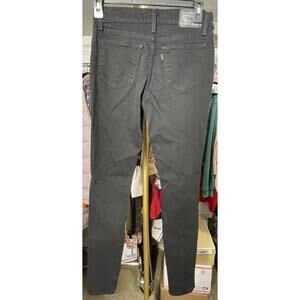 Levis 711 Skinny Jeans Womens 26 Black Distressed Denim Stretch